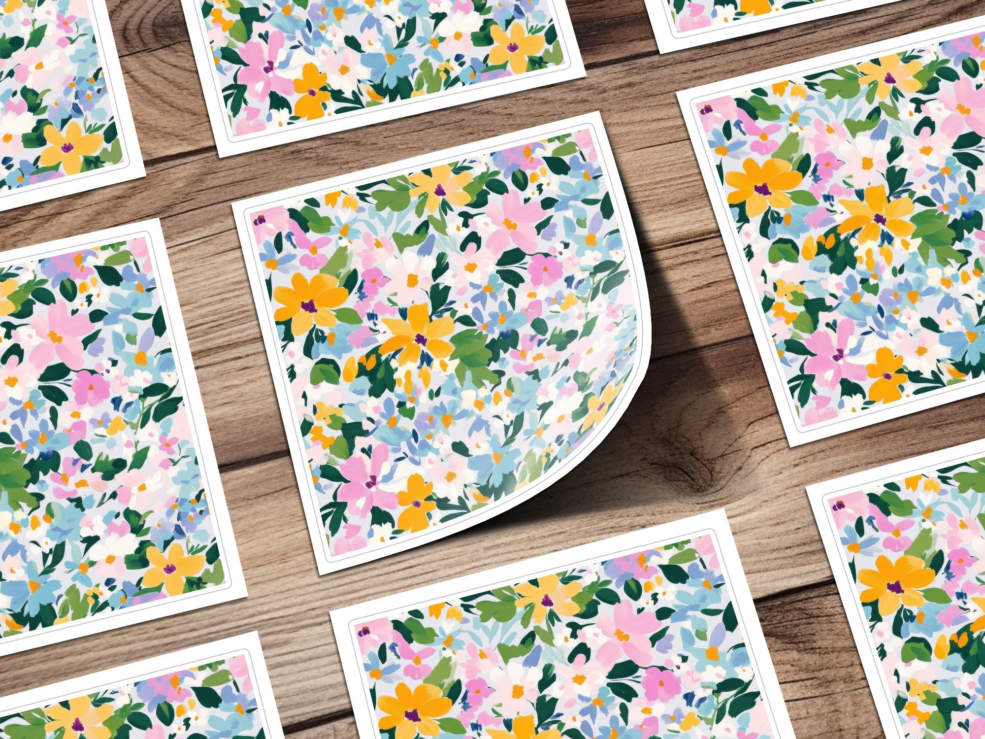 Impressionist Painted Spring Flowers Pattern Acrylic Floral JPEG - Moore and Mountain