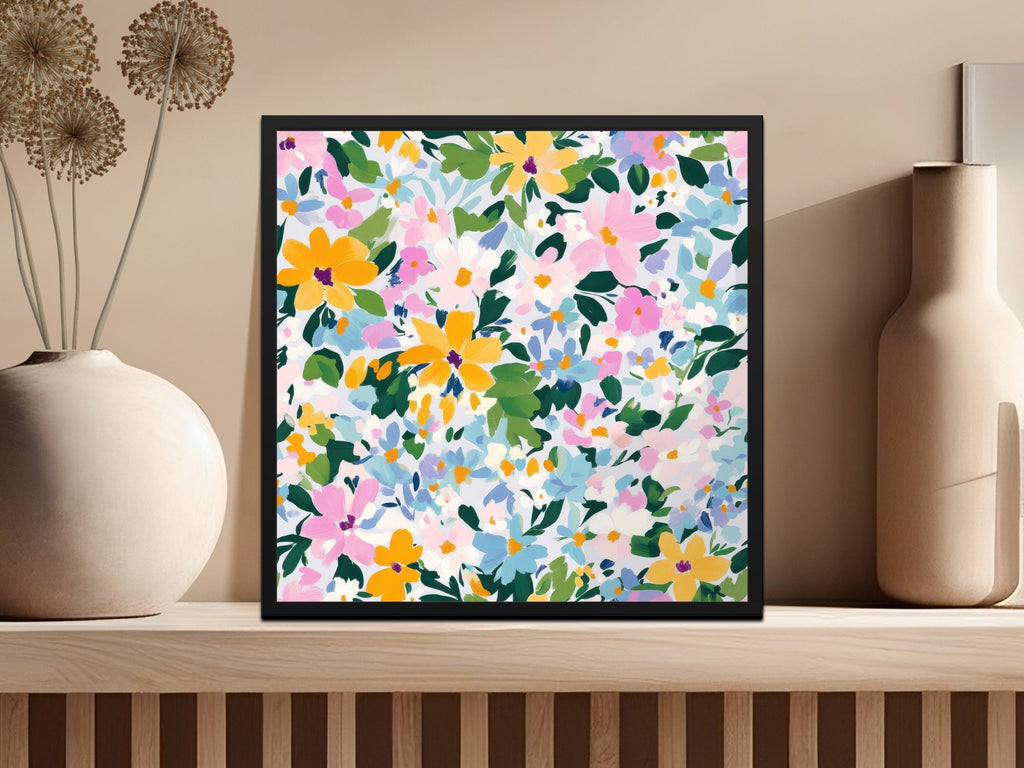 Impressionist Painted Spring Flowers Pattern Acrylic Floral JPEG - Moore and Mountain