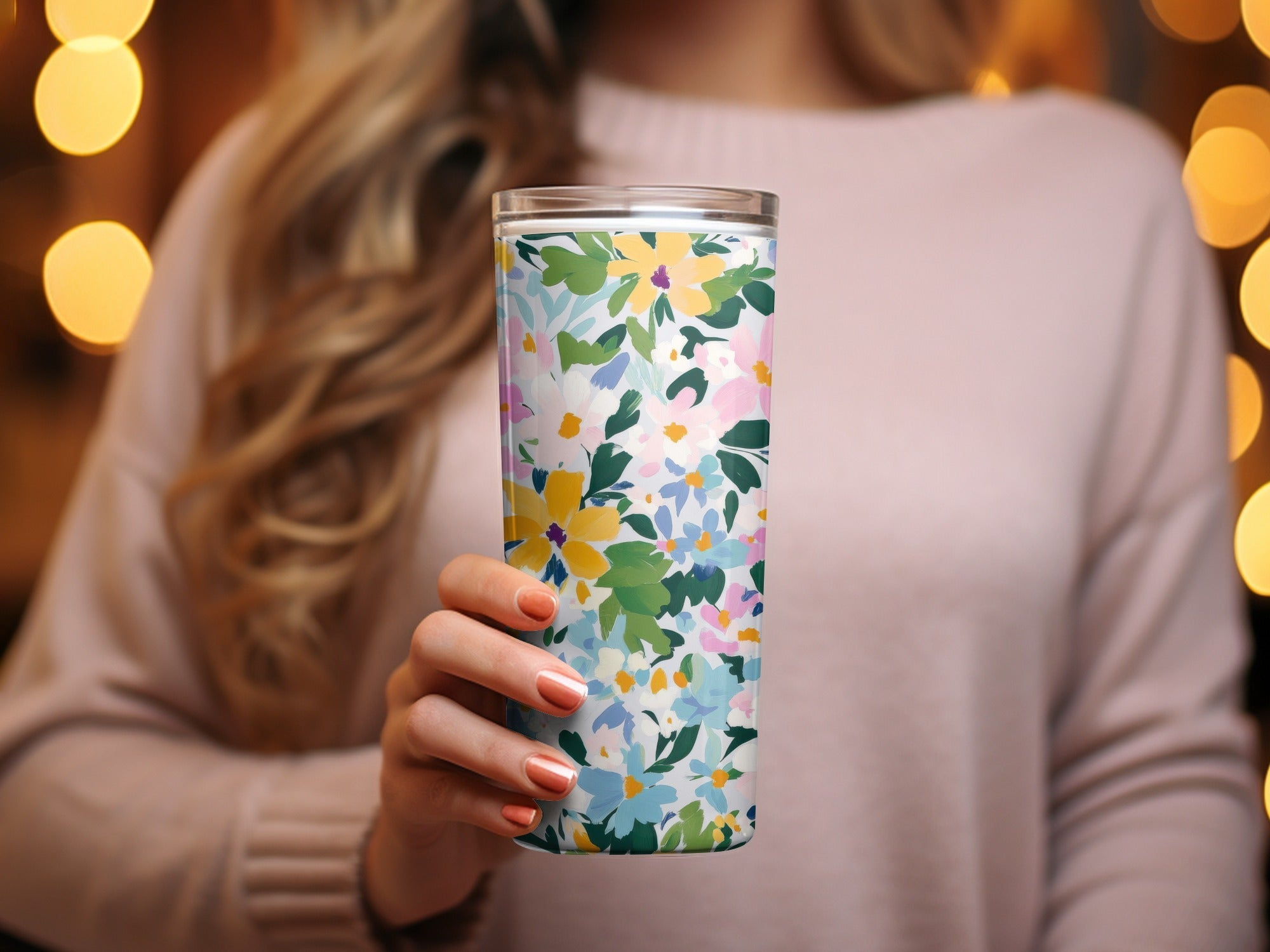 Impressionist Painted Spring Flowers Pattern Acrylic Floral JPEG - Moore and Mountain