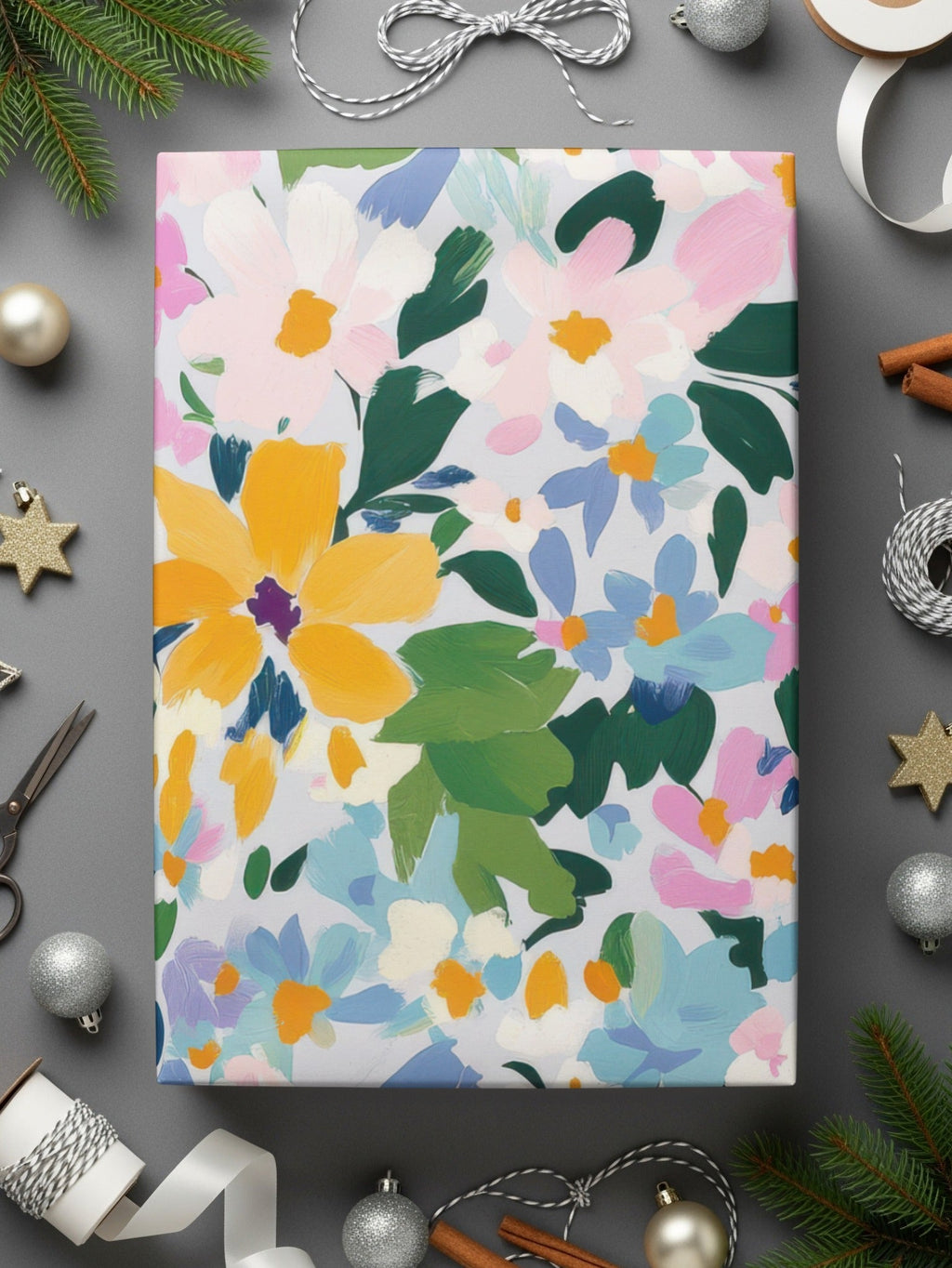 Impressionist Painted Spring Flowers Pattern Acrylic Floral JPEG - Moore and Mountain