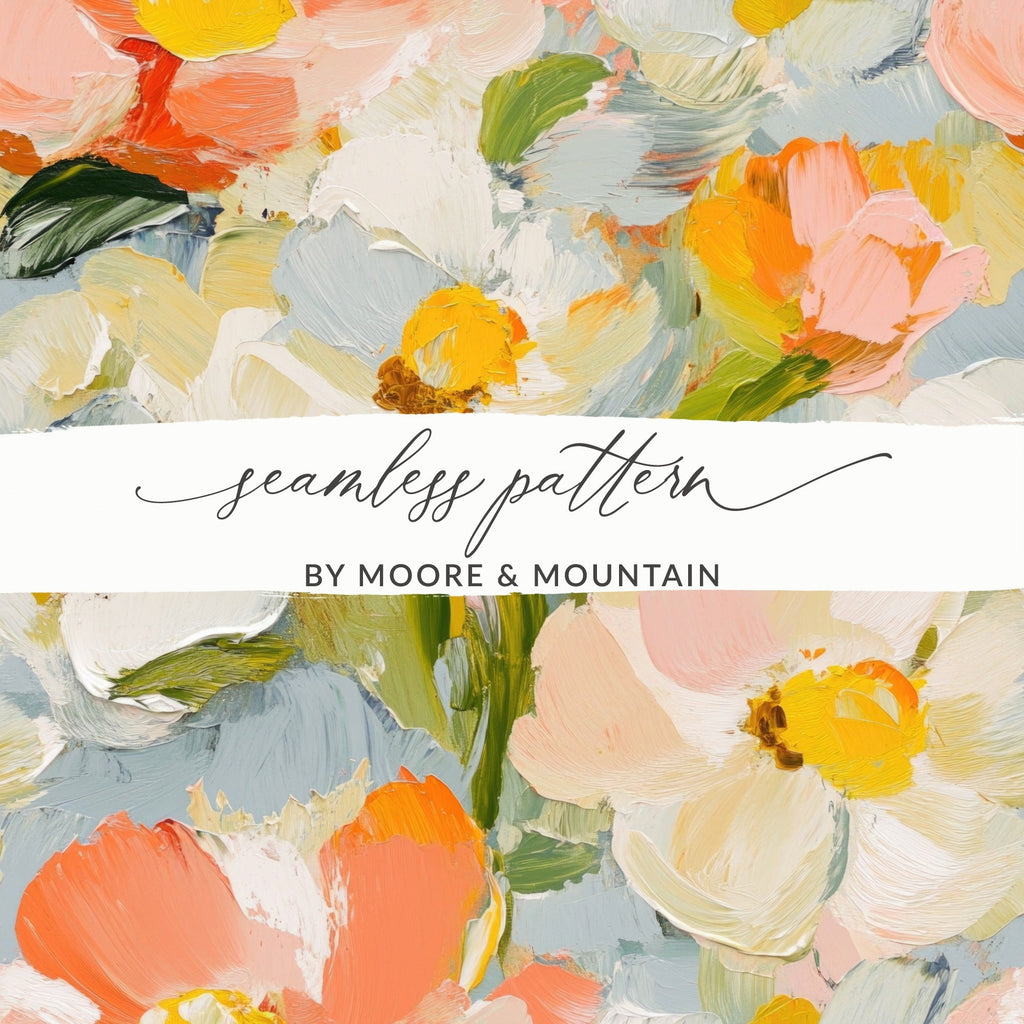 Impressionistic Seamless Floral Design Decorative Product - Moore and Mountain
