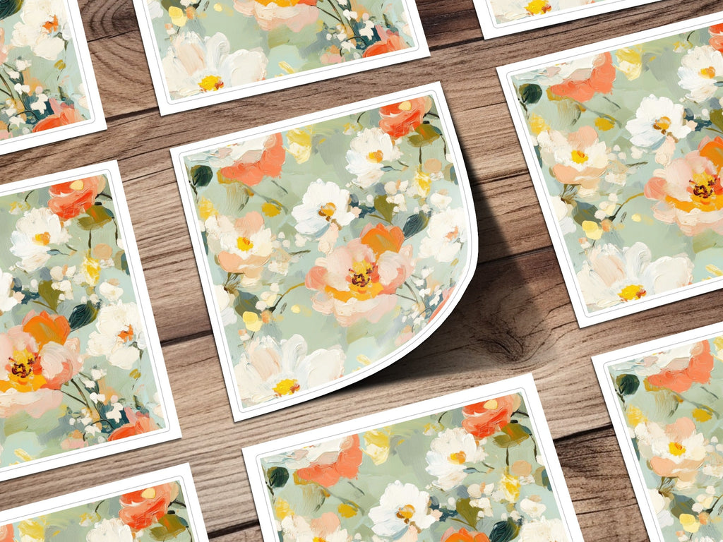 Impressionistic Seamless Floral Garden Acrylic Floral - Moore and Mountain