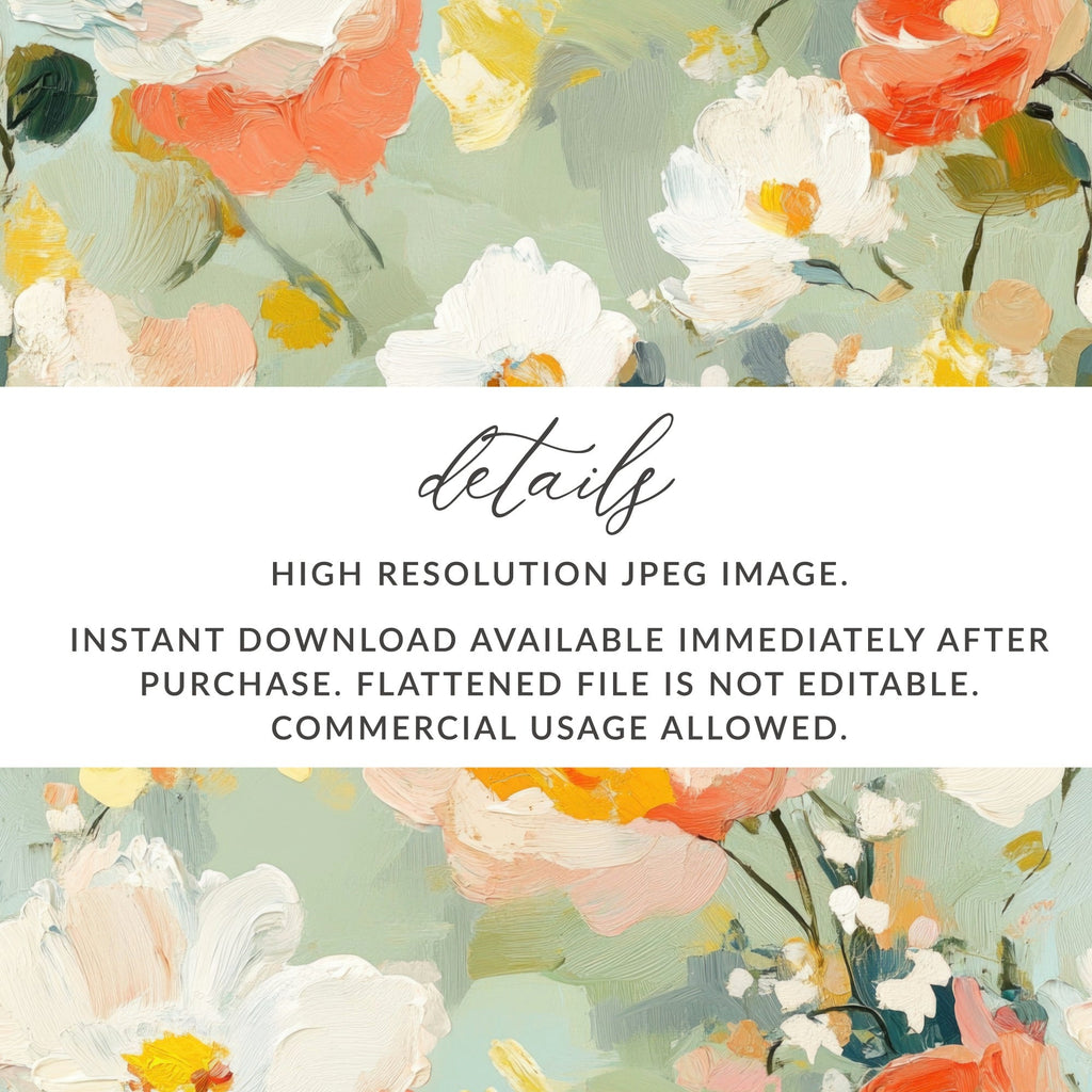 Impressionistic Seamless Floral Garden Acrylic Floral - Moore and Mountain