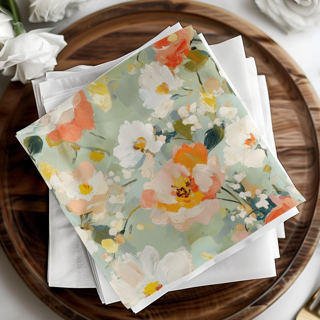 Impressionistic Seamless Floral Garden Acrylic Floral - Moore and Mountain