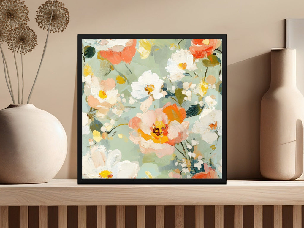 Impressionistic Seamless Floral Garden Acrylic Floral - Moore and Mountain