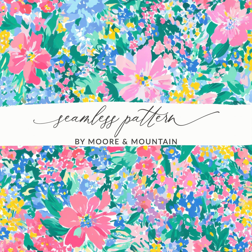 Impressionistic Seamless Painterly Spring Pattern Floral - Moore and Mountain