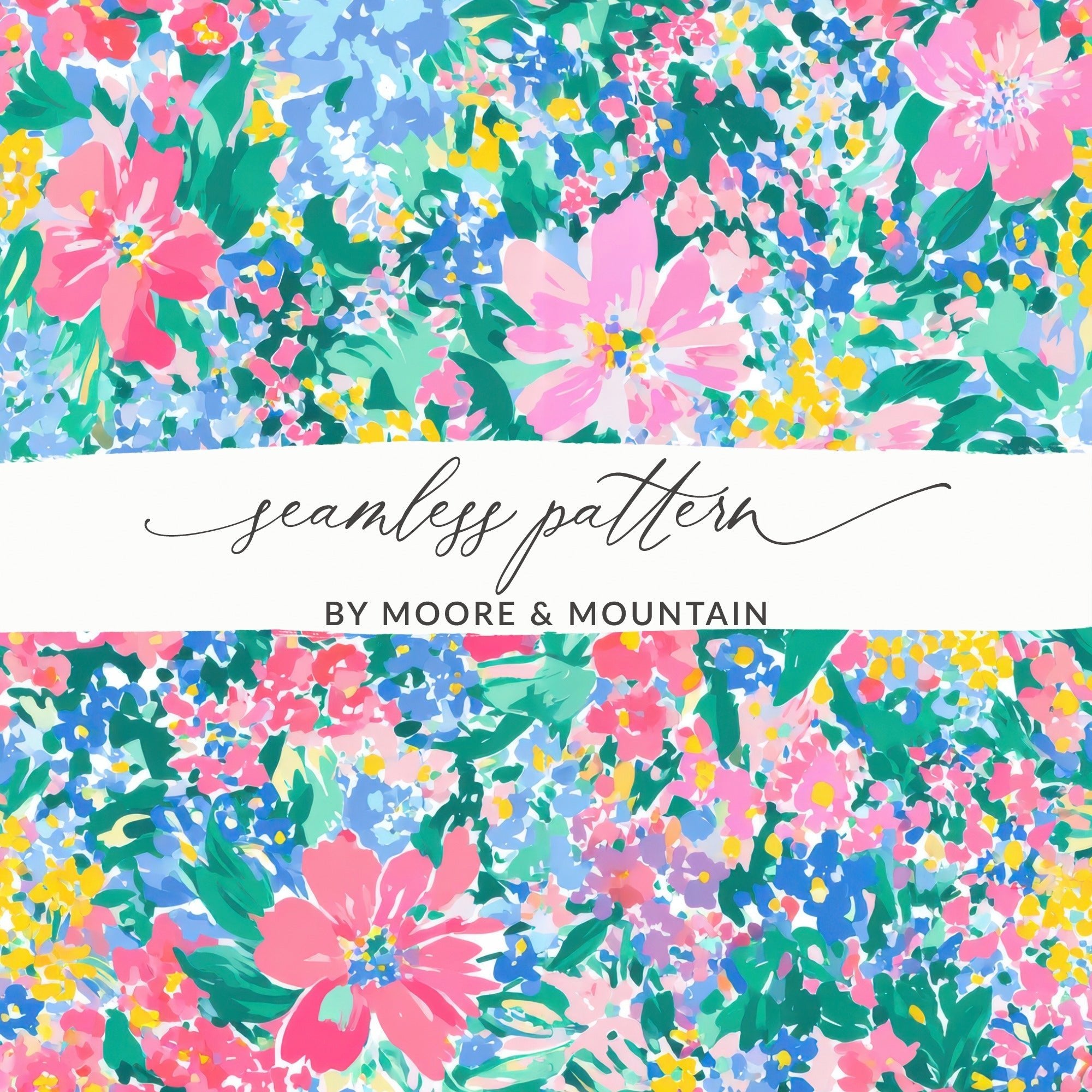 Impressionistic Seamless Painterly Spring Pattern Floral - Moore and Mountain