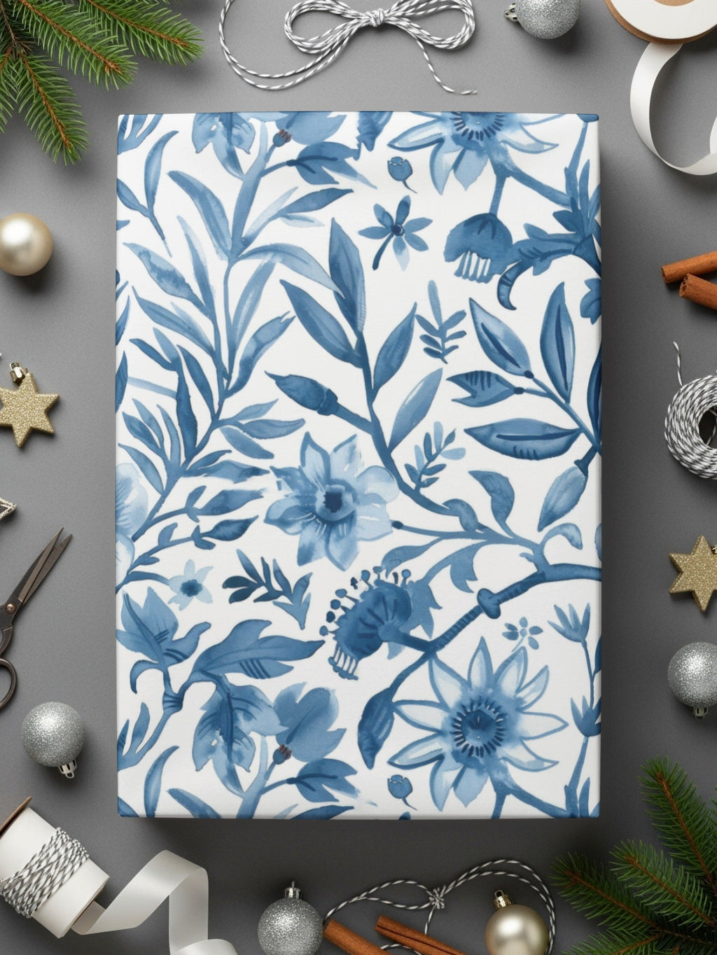 Indigo Bloom Chinoiserie Vines Seamless Pattern and Leaves Pattern Beautiful Design Digital - Moore and Mountain