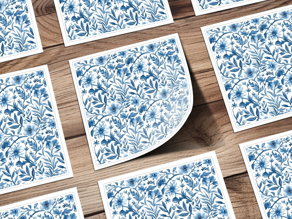 Indigo Bloom Chinoiserie Vines Seamless Pattern and Leaves Pattern Beautiful Design Digital - Moore and Mountain