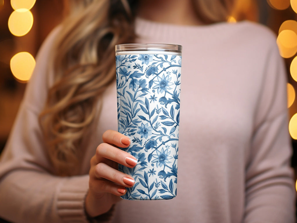 Indigo Bloom Chinoiserie Vines Seamless Pattern and Leaves Pattern Beautiful Design Digital - Moore and Mountain