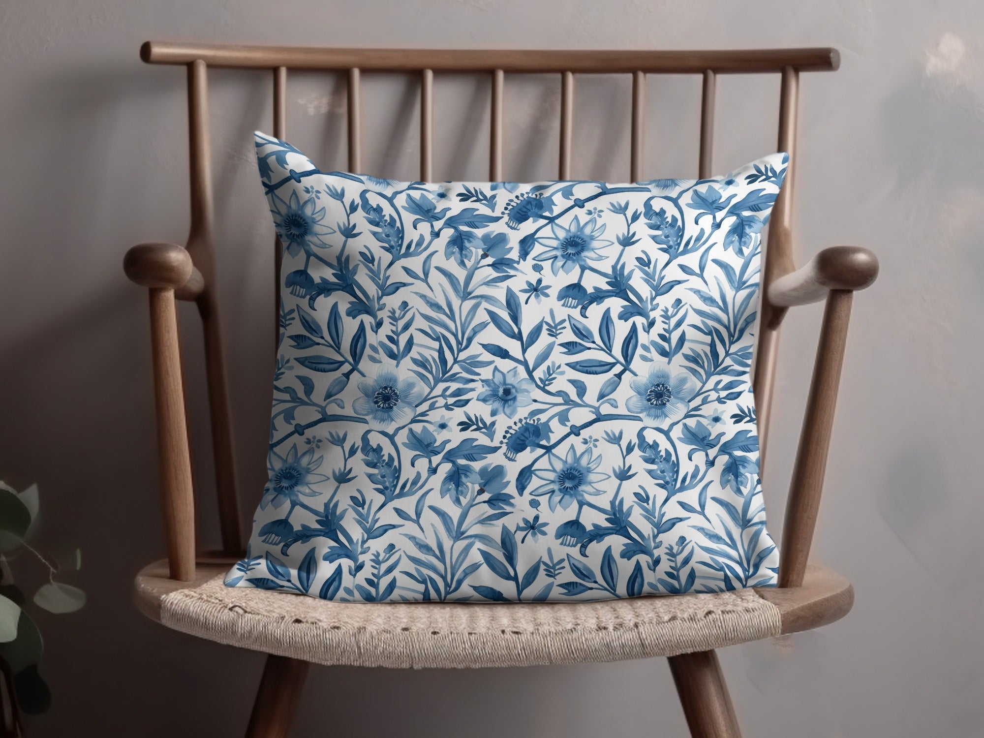 Indigo Bloom Chinoiserie Vines Seamless Pattern and Leaves Pattern Beautiful Design Digital - Moore and Mountain