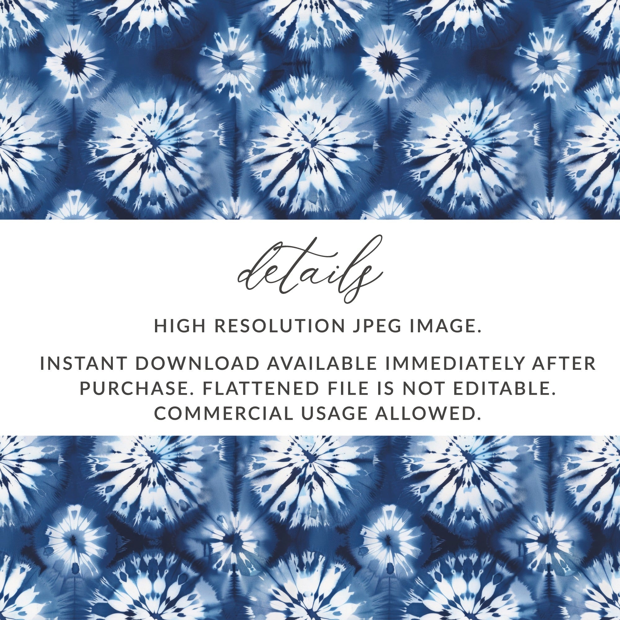 Indigo Tie Dye Digital Paper, Seamless Pattern, Floral, Shibori Texture, Fabric Background, Printable Design, Digital Files - Moore and Mountain