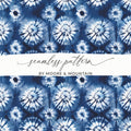 Indigo Tie Dye Digital Paper, Seamless Pattern, Floral, Shibori Texture, Fabric Background, Printable Design, Digital Files - Moore and Mountain