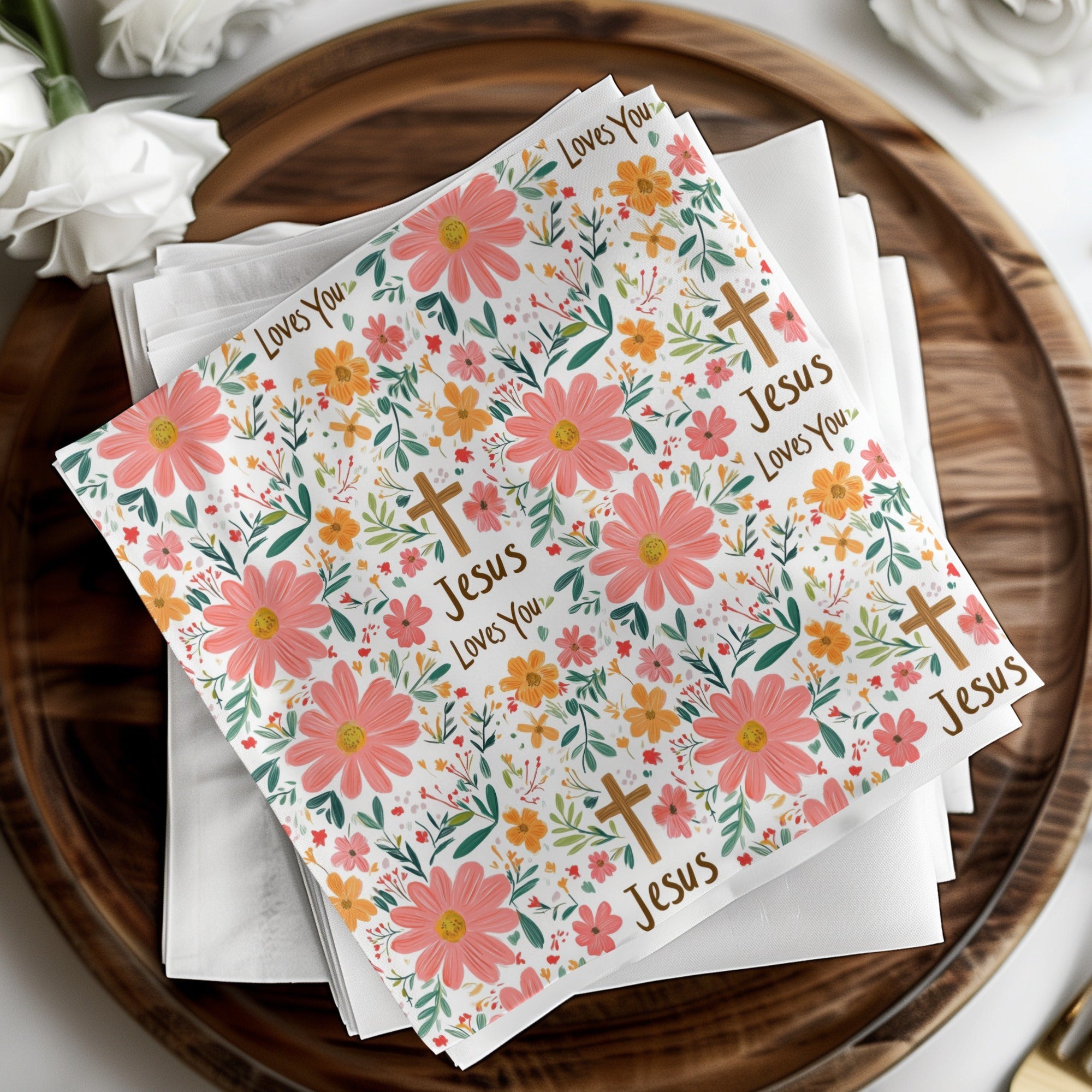 Jesus Loves You Floral Pattern Design Easter Gift Digital - Moore and Mountain