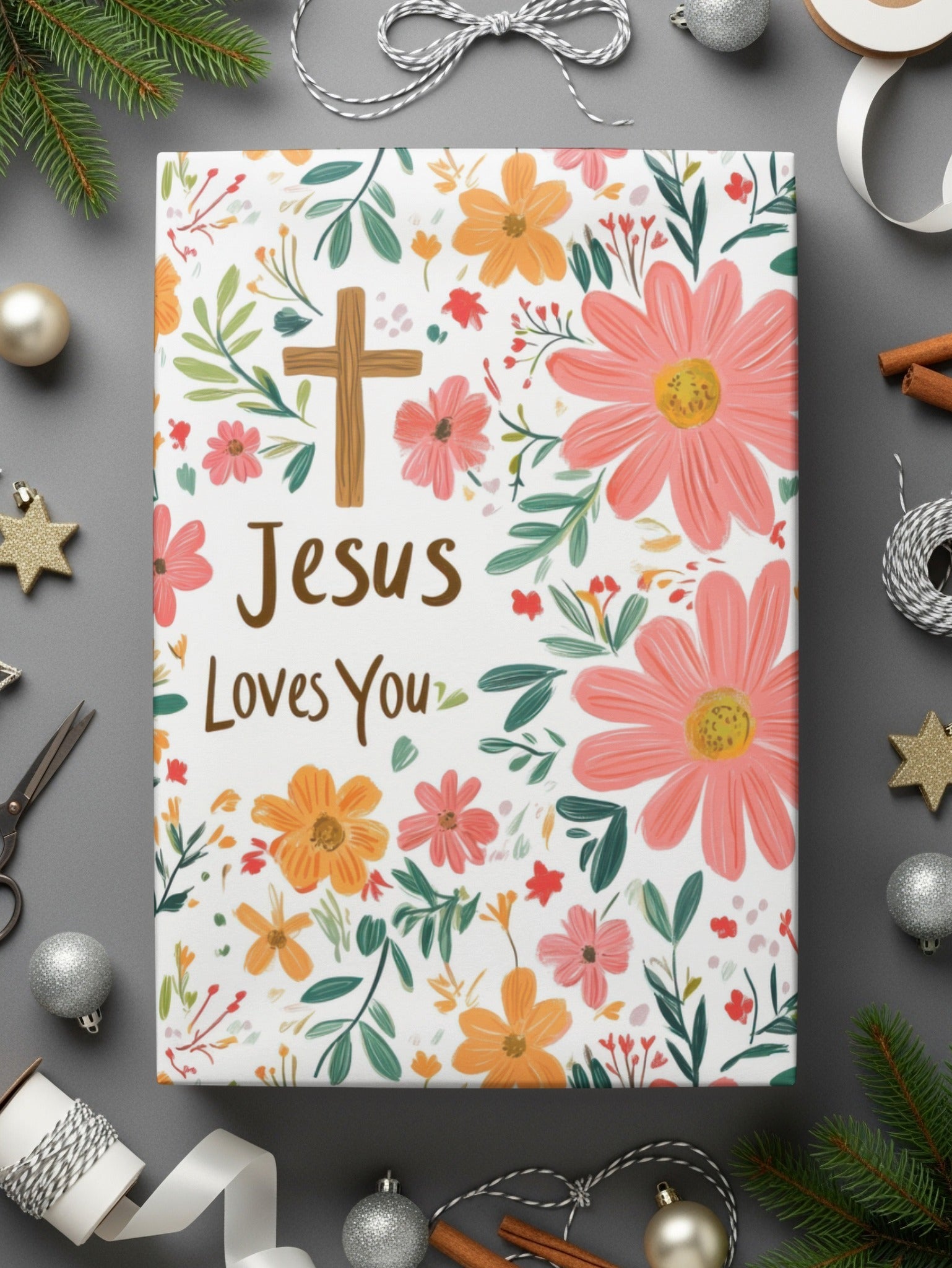 Jesus Loves You Floral Pattern Design Easter Gift Digital - Moore and Mountain