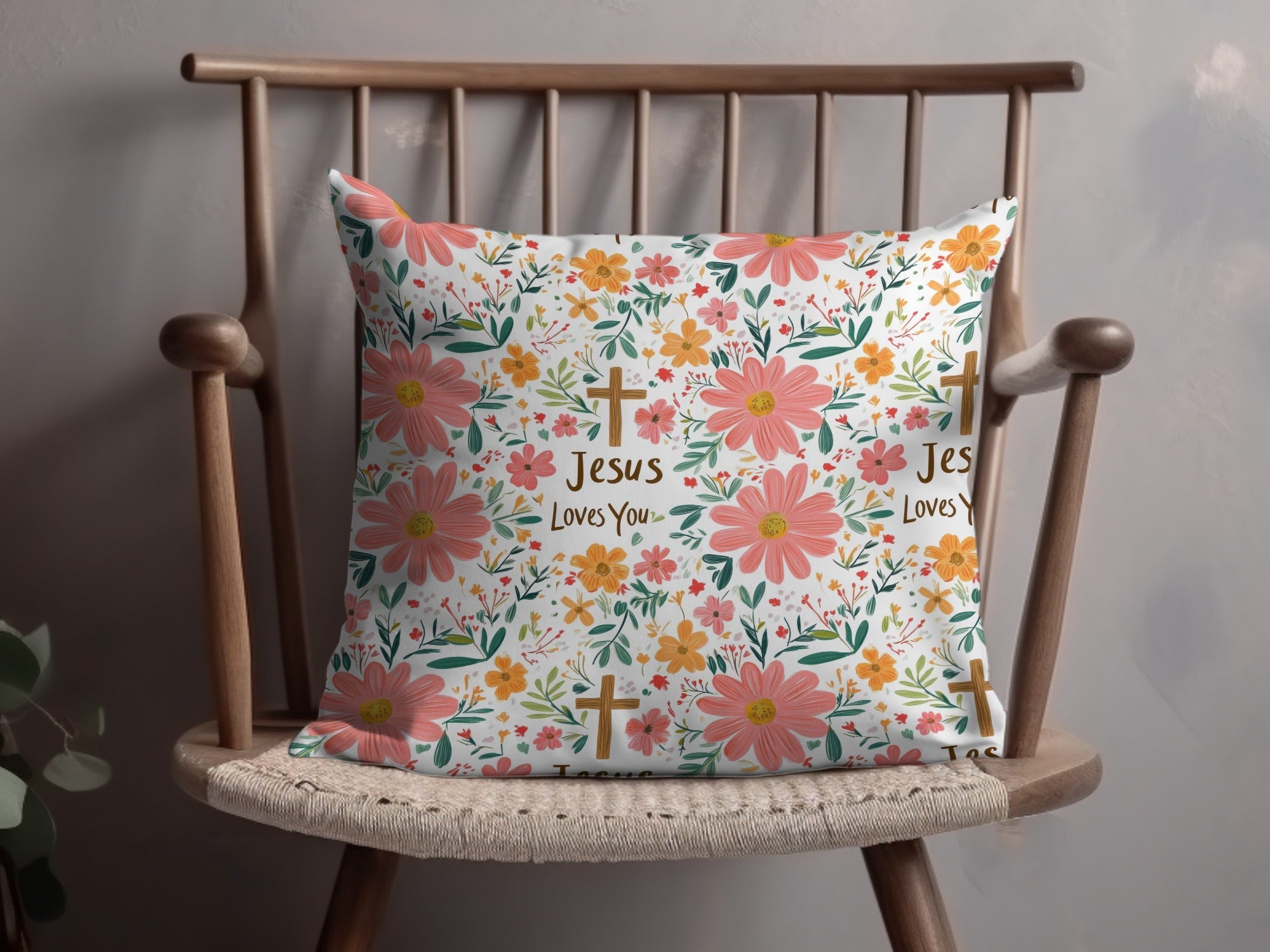 Jesus Loves You Floral Pattern Design Easter Gift Digital - Moore and Mountain