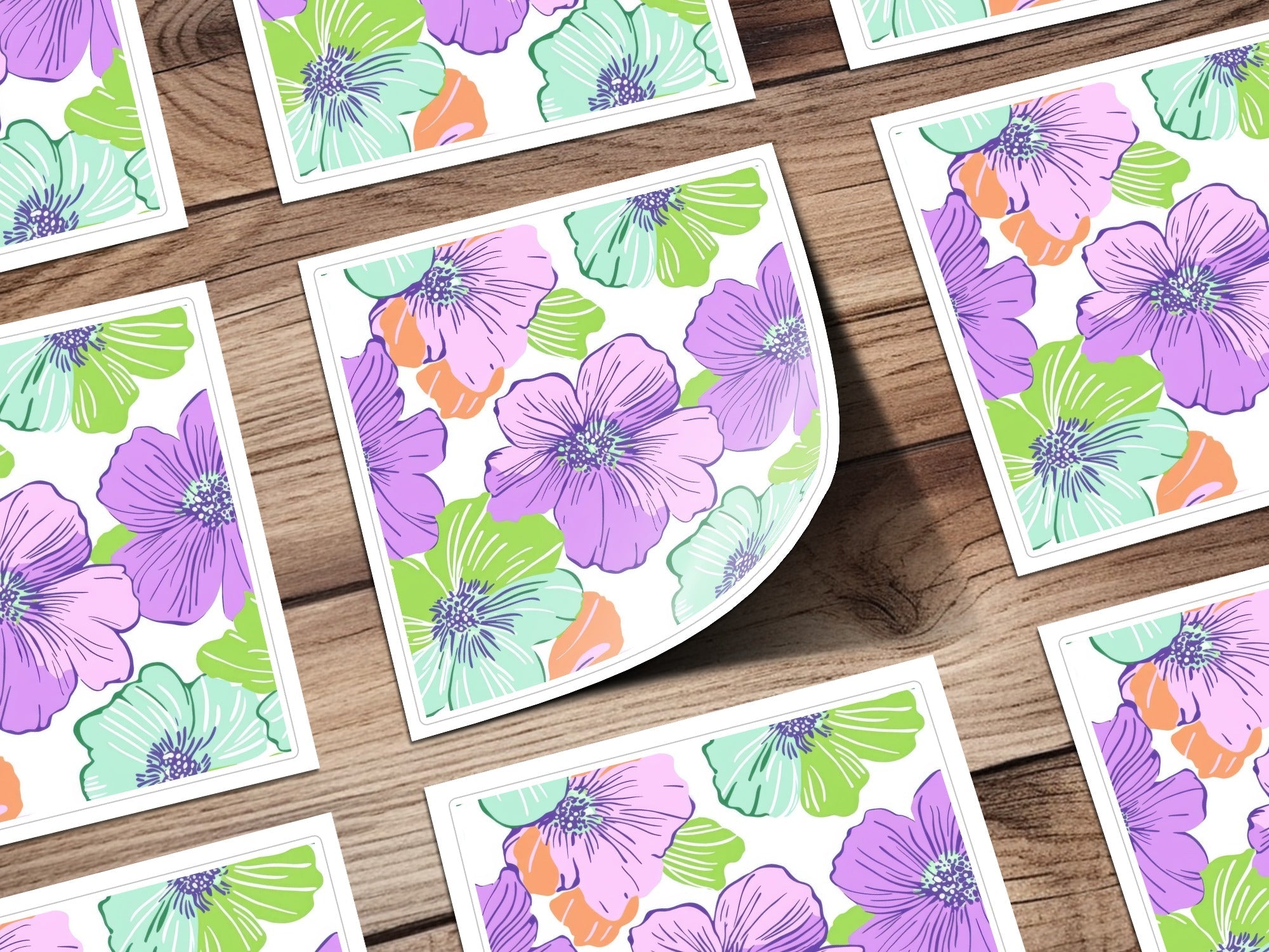 Lavender Preppy Digital Paper, 60s floral pattern, Seamless Floral Print, Retro Flower Background, Floral Pattern Paper, Floral Digital - Moore and Mountain