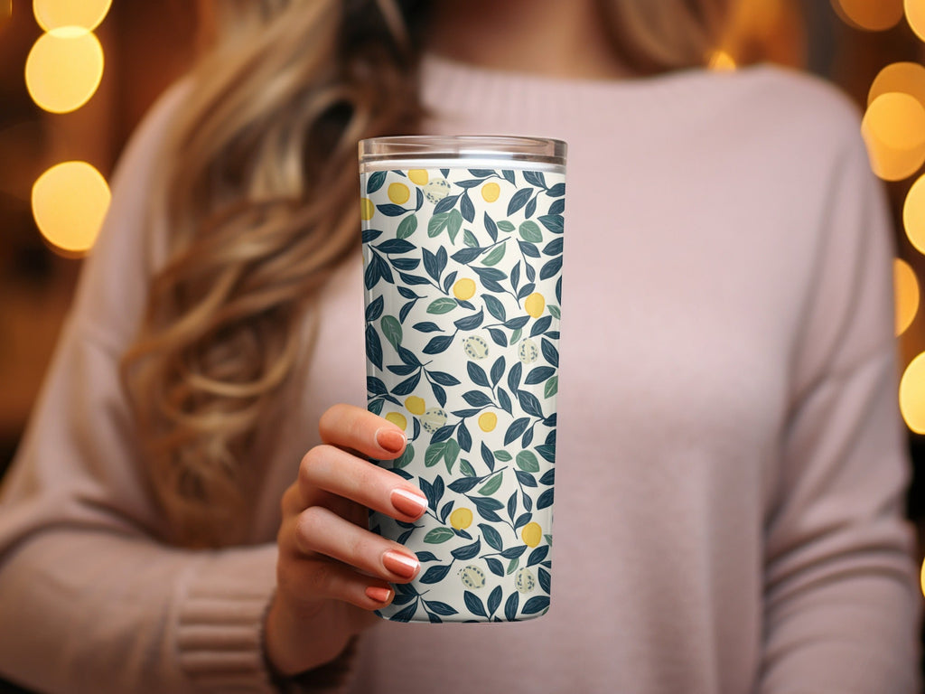 Lemon Digital Paper, Dark Green Leaves Pattern, Printable Seamless Background, Citrus Fruit Wallpaper, Tropical Summer Scrapbook Paper - Moore and Mountain