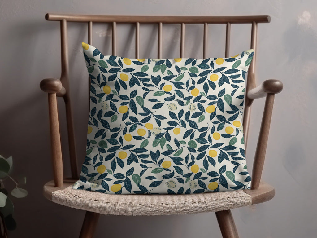 Lemon Digital Paper, Dark Green Leaves Pattern, Printable Seamless Background, Citrus Fruit Wallpaper, Tropical Summer Scrapbook Paper - Moore and Mountain