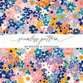 Light Blue Pink Floral Pattern for Spring Summer Time Digital - Moore and Mountain