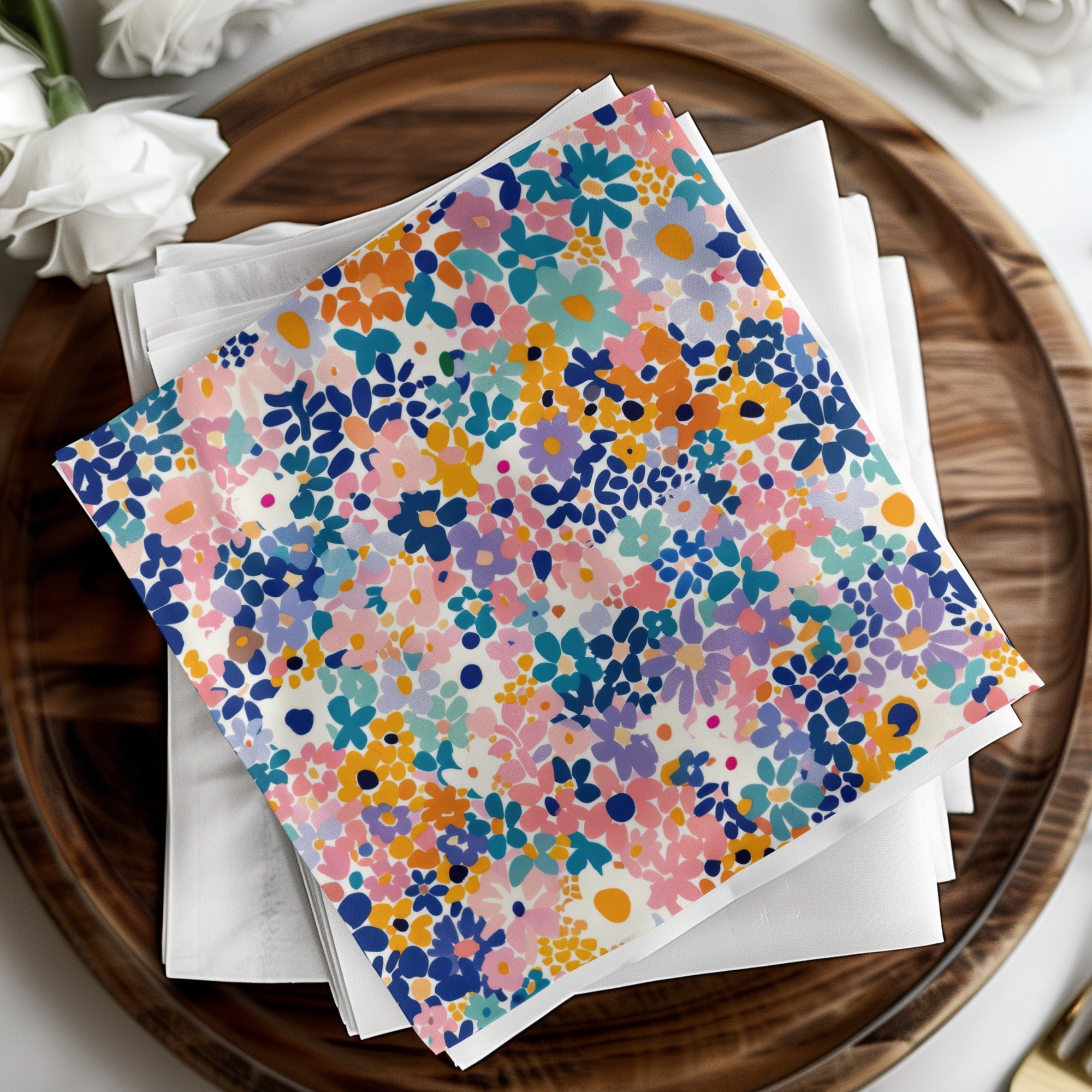 Light Blue Pink Floral Pattern for Spring Summer Time Digital - Moore and Mountain