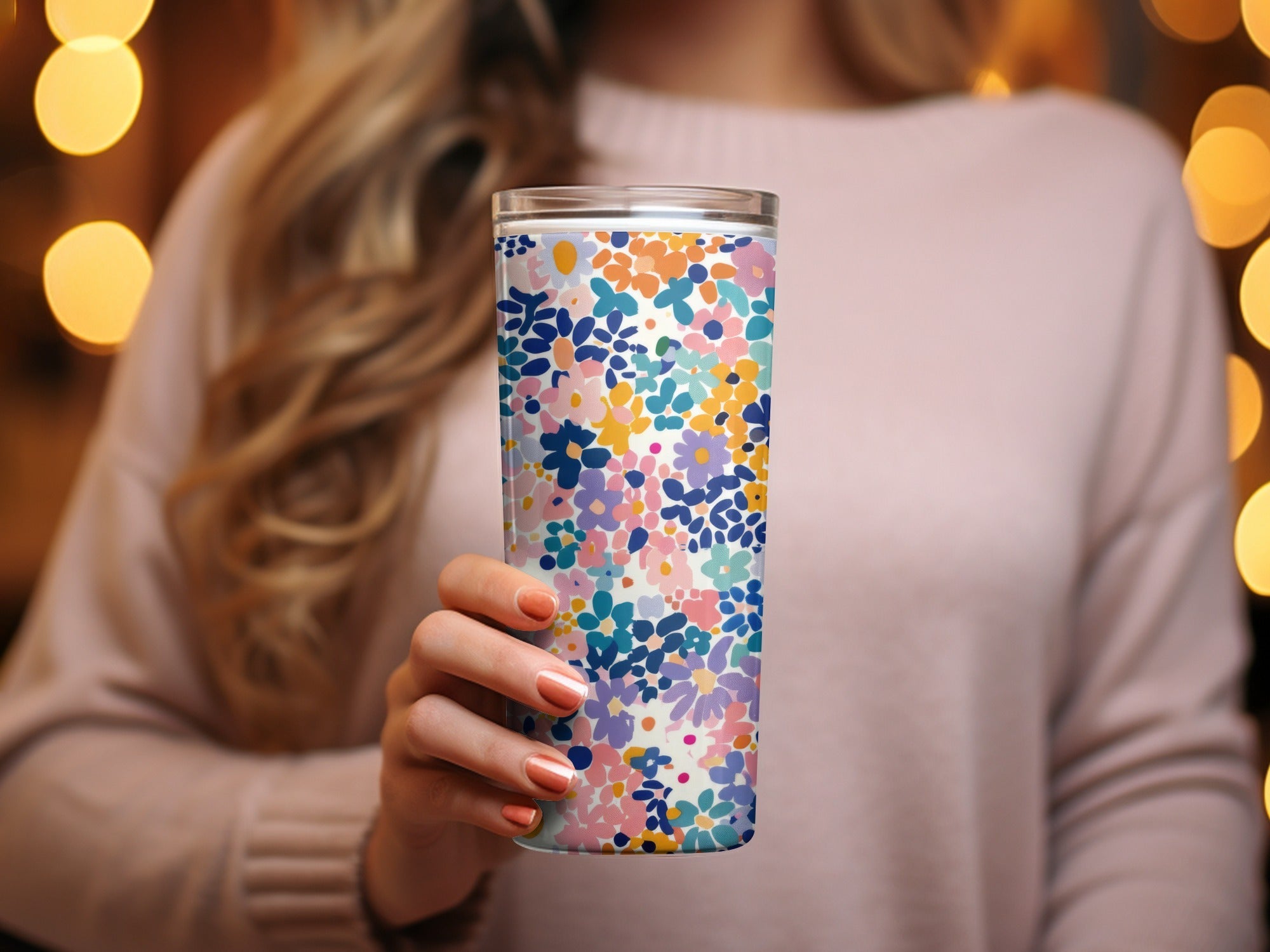 Light Blue Pink Floral Pattern for Spring Summer Time Digital - Moore and Mountain