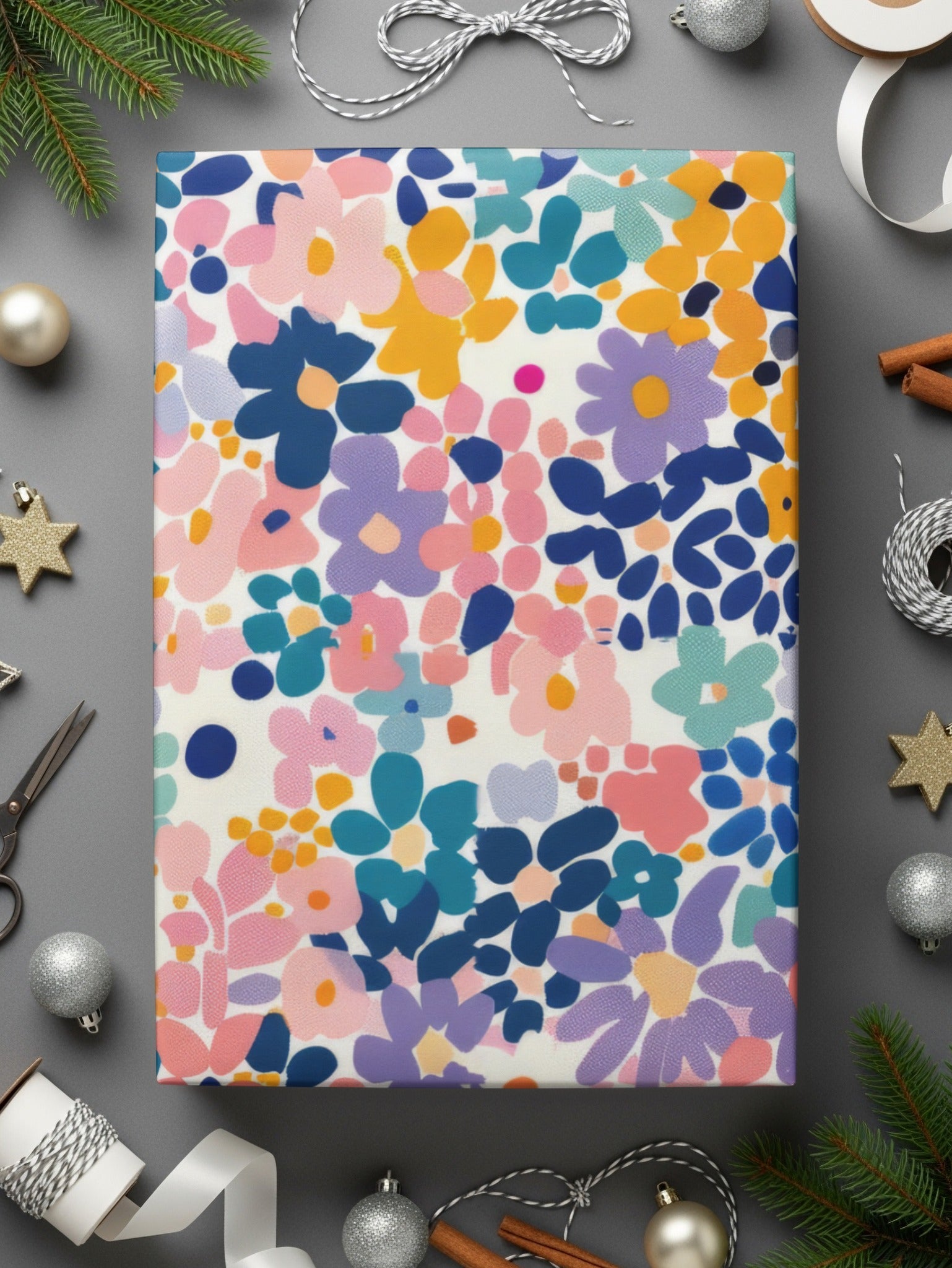 Light Blue Pink Floral Pattern for Spring Summer Time Digital - Moore and Mountain