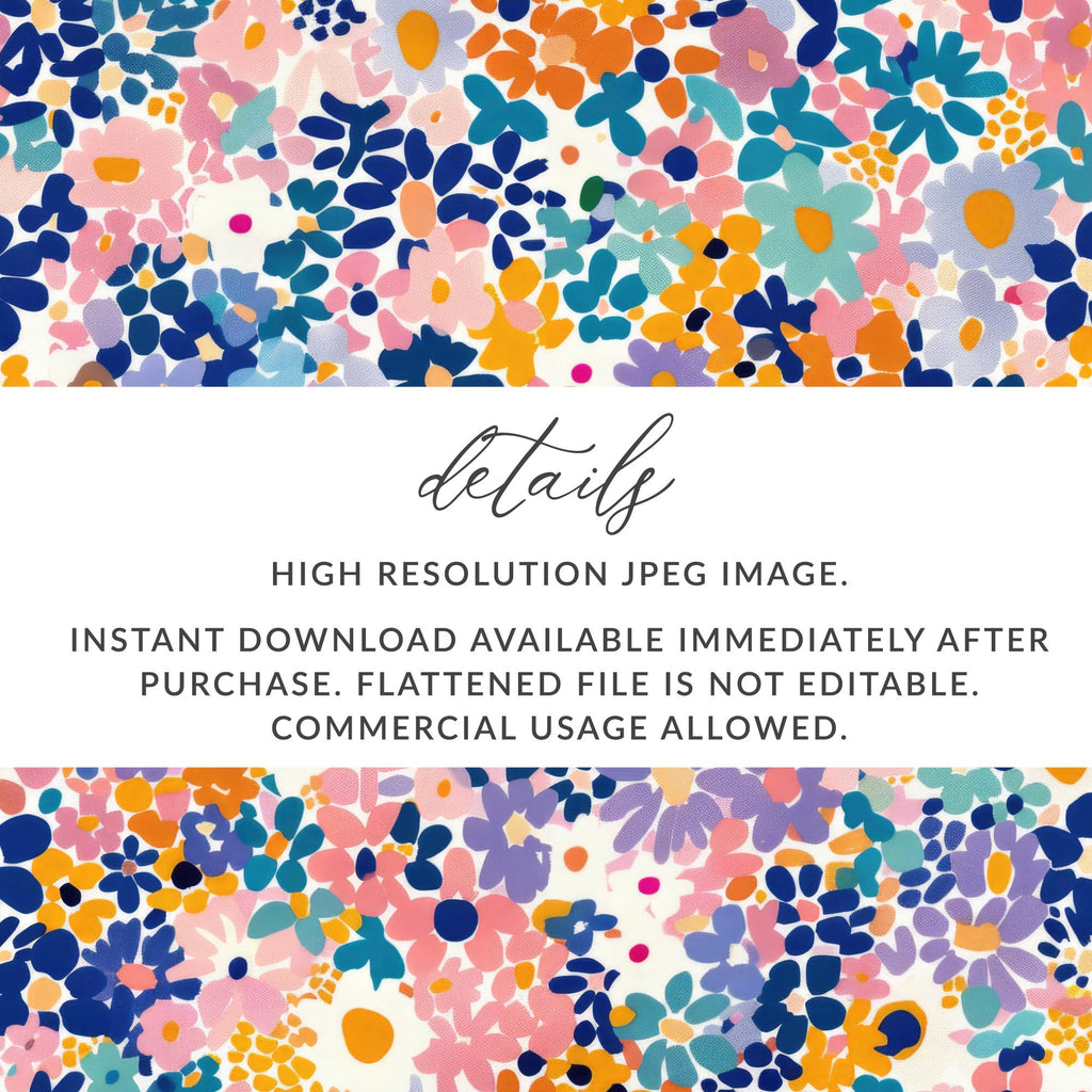 Light Blue Pink Floral Pattern for Spring Summer Time Digital - Moore and Mountain