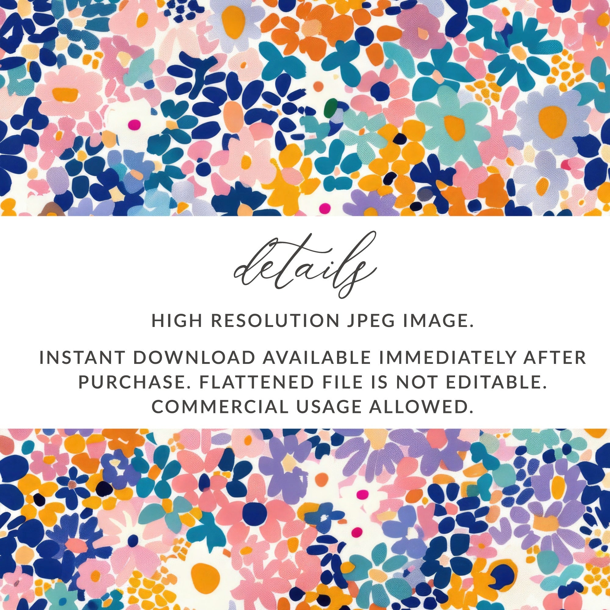 Light Blue Pink Floral Pattern for Spring Summer Time Digital - Moore and Mountain