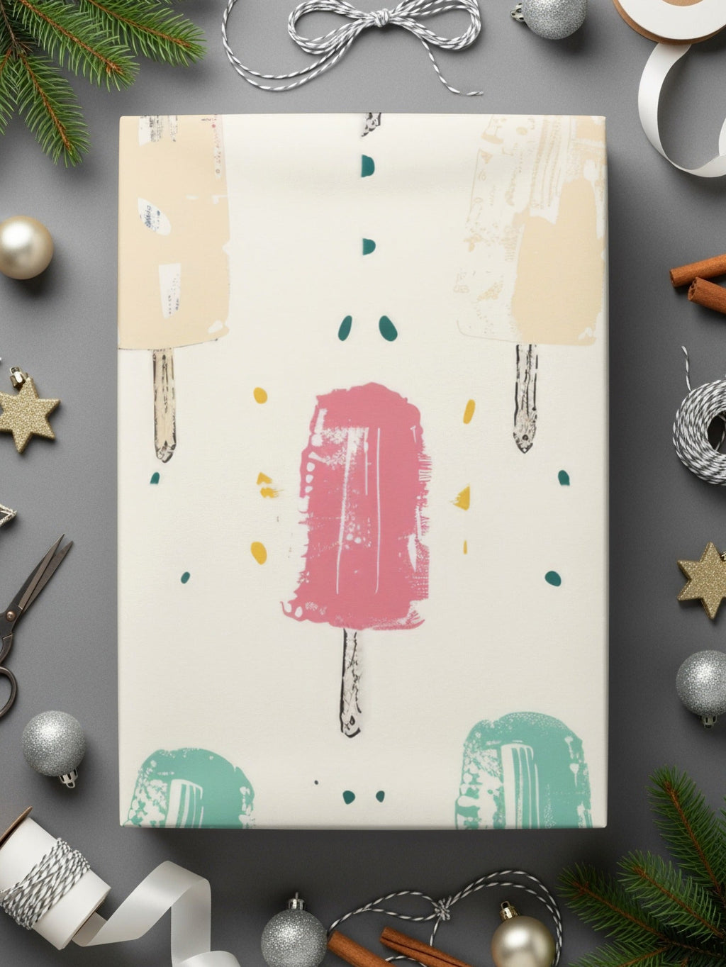 Multicolor Popsicle Summer Pattern With Neutral Background Digital - Moore and Mountain