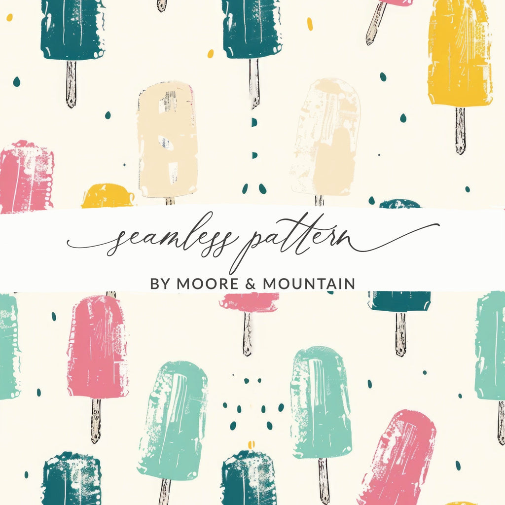 Multicolor Popsicle Summer Pattern With Neutral Background Digital - Moore and Mountain