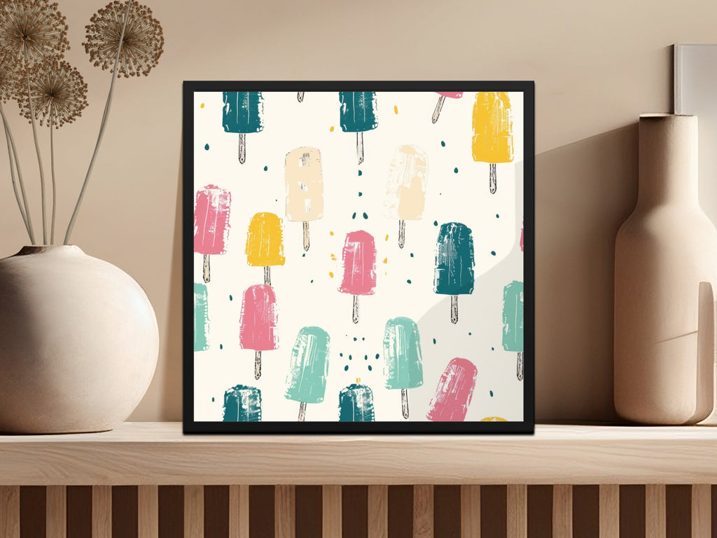 Multicolor Popsicle Summer Pattern With Neutral Background Digital - Moore and Mountain