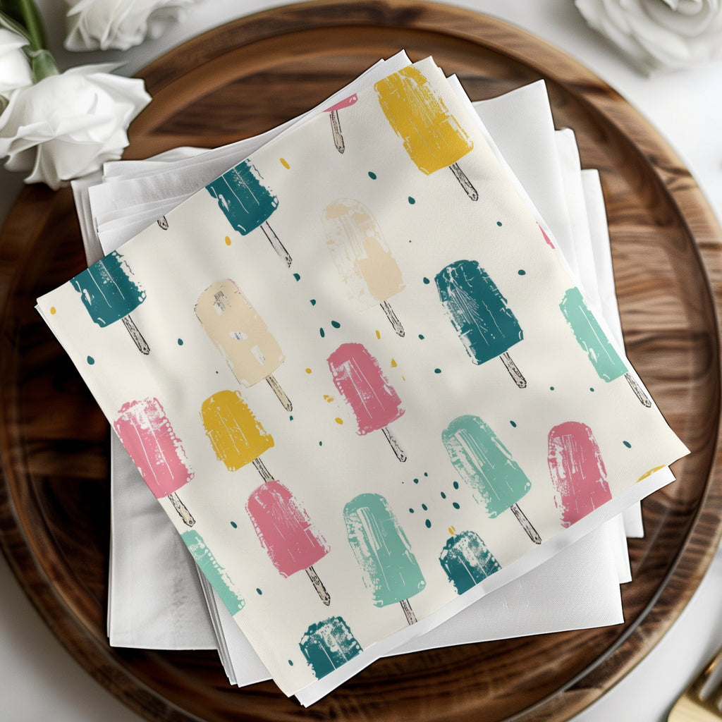 Multicolor Popsicle Summer Pattern With Neutral Background Digital - Moore and Mountain