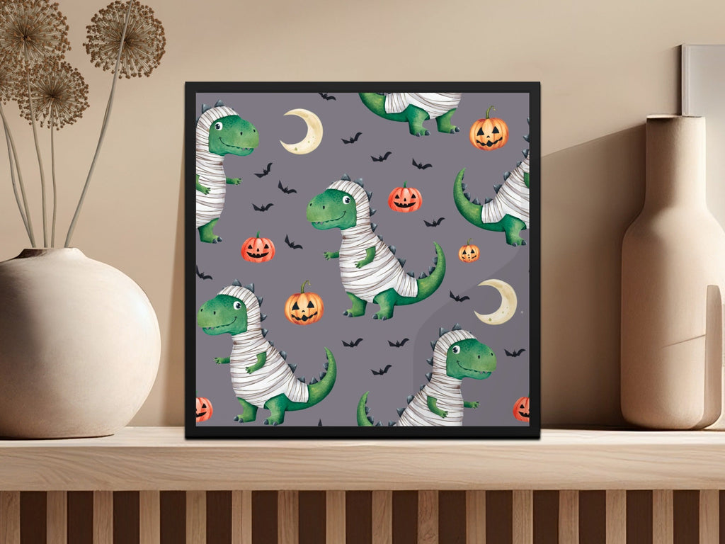 Mummy Dinosaur Watercolor Floral Pattern - Moore and Mountain