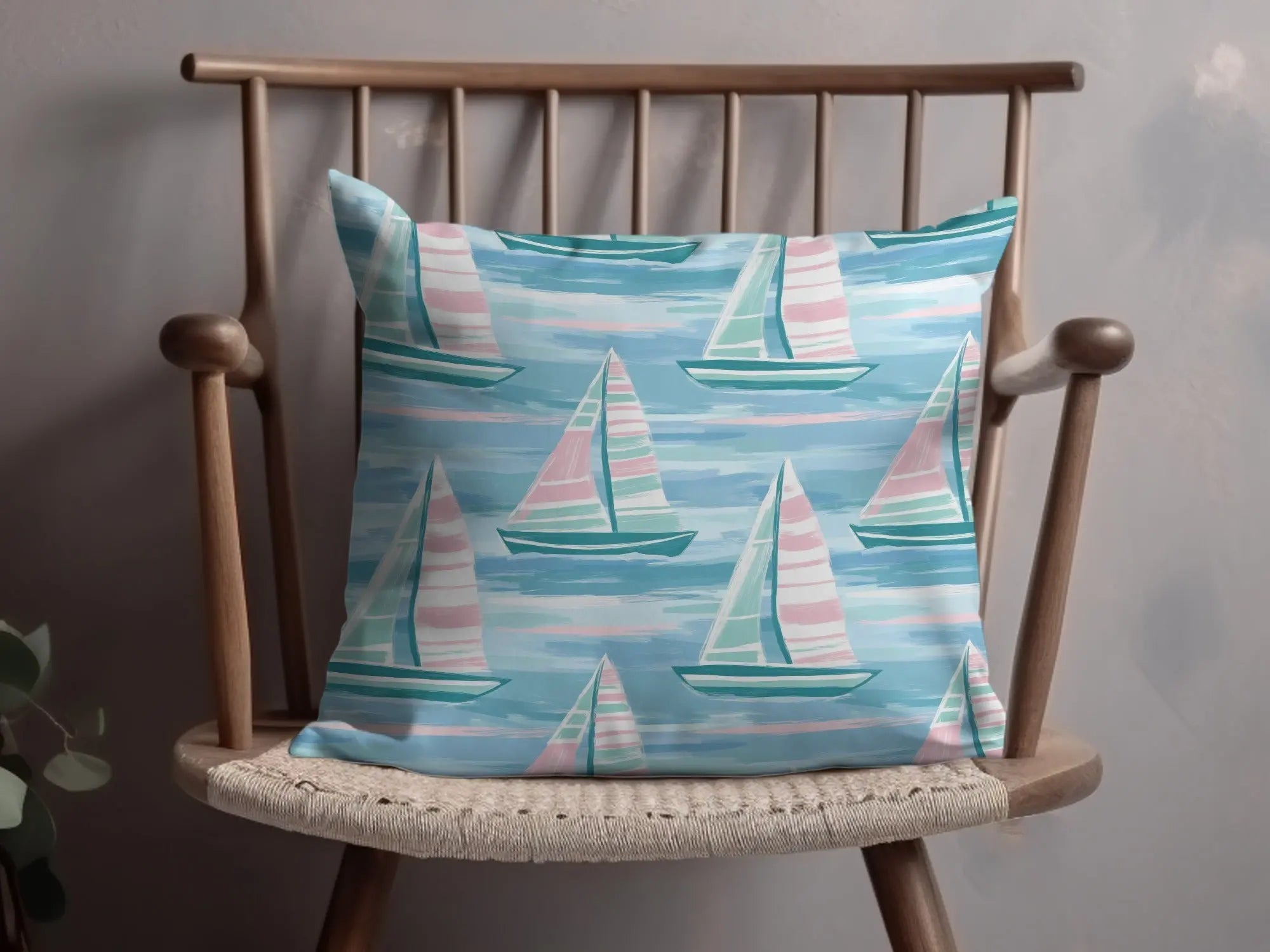 Nautical Sailboat Seamless Pattern Digital Paper, Summer Seascape Design, Pastel Sailing Boat Surface Pattern, Waterscape Download - Moore and Mountain