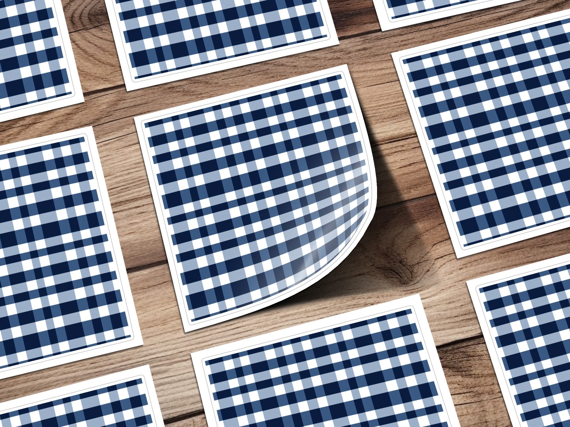 Navy Blue Gingham Digital Paper, Classic Check Pattern, Buffalo Plaid Seamless Pattern - Moore and Mountain