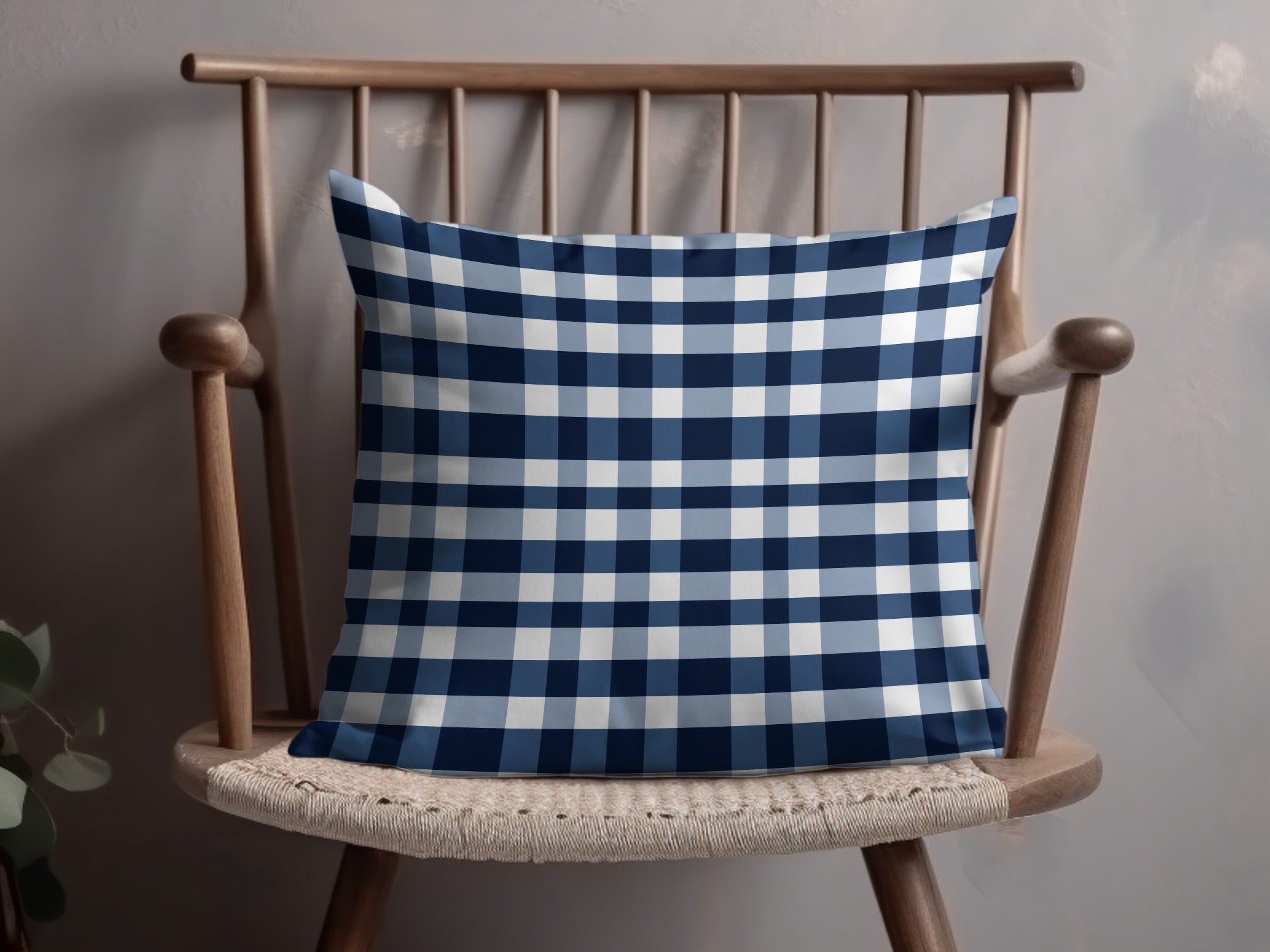 Navy Blue Gingham Digital Paper, Classic Check Pattern, Buffalo Plaid Seamless Pattern - Moore and Mountain