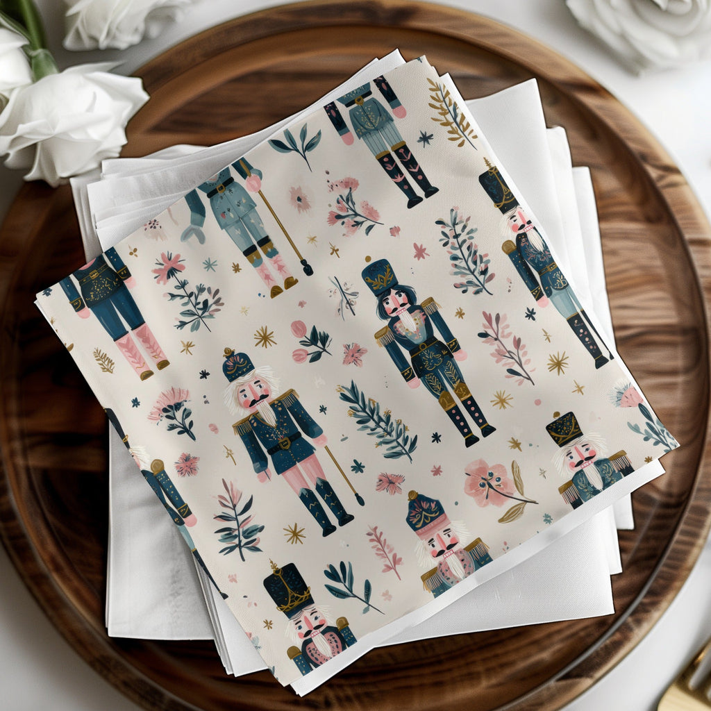 Nutcracker Toy Soldier Floral Festive Design Holiday Digital - Moore and Mountain