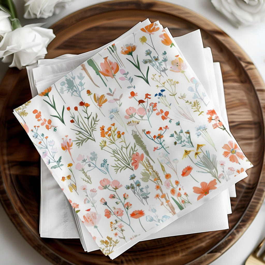 Orange Blush Boho Floral Pattern Spring Summer Digital - Moore and Mountain