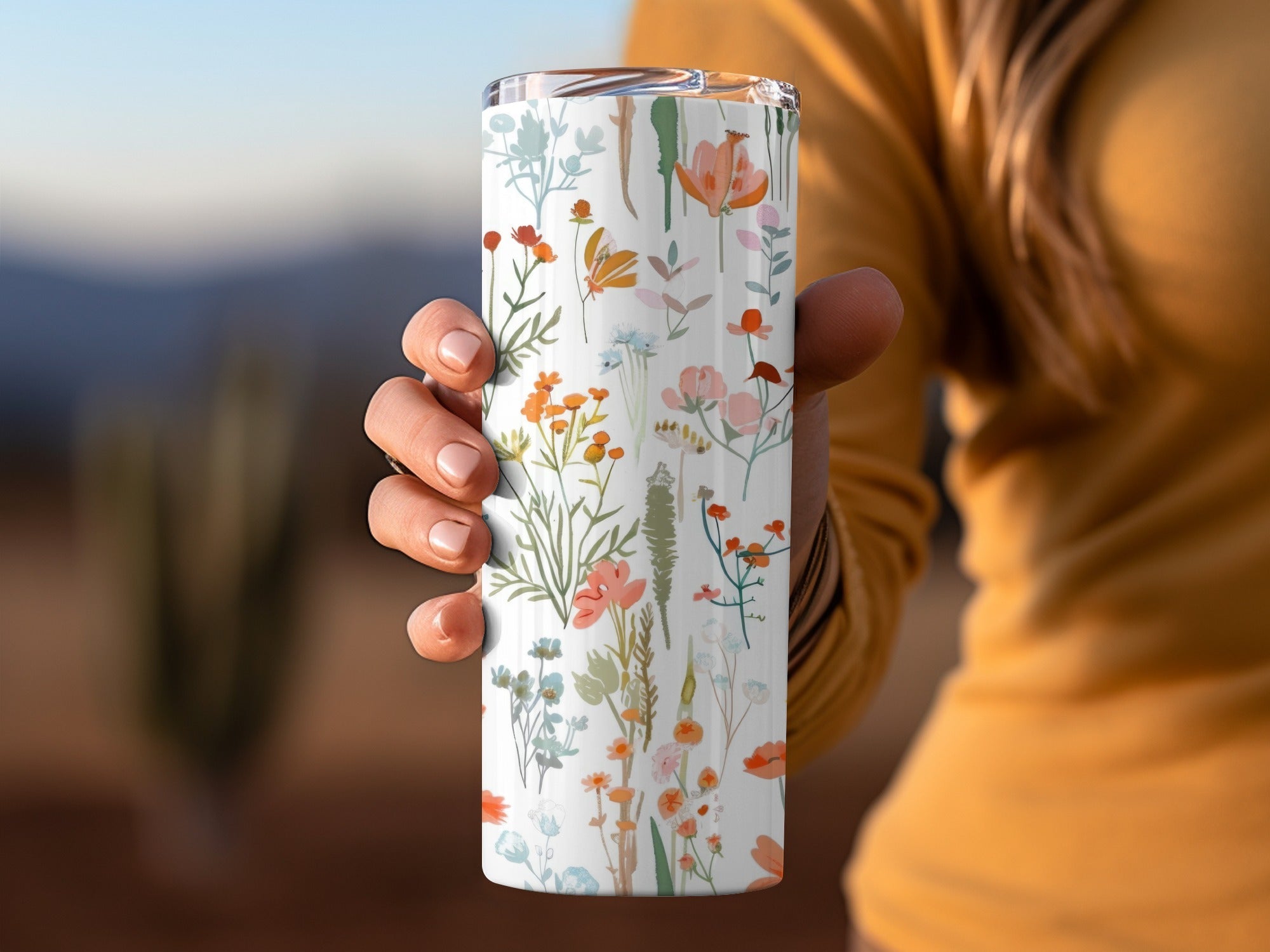 Orange Blush Boho Floral Pattern Spring Summer Digital - Moore and Mountain