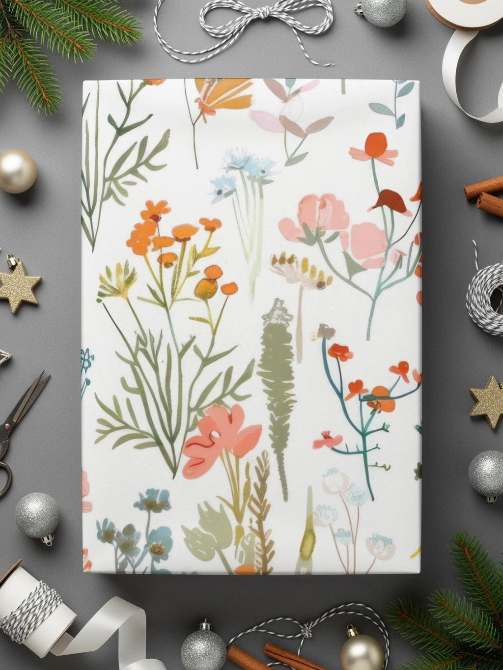 Orange Blush Boho Floral Pattern Spring Summer Digital - Moore and Mountain