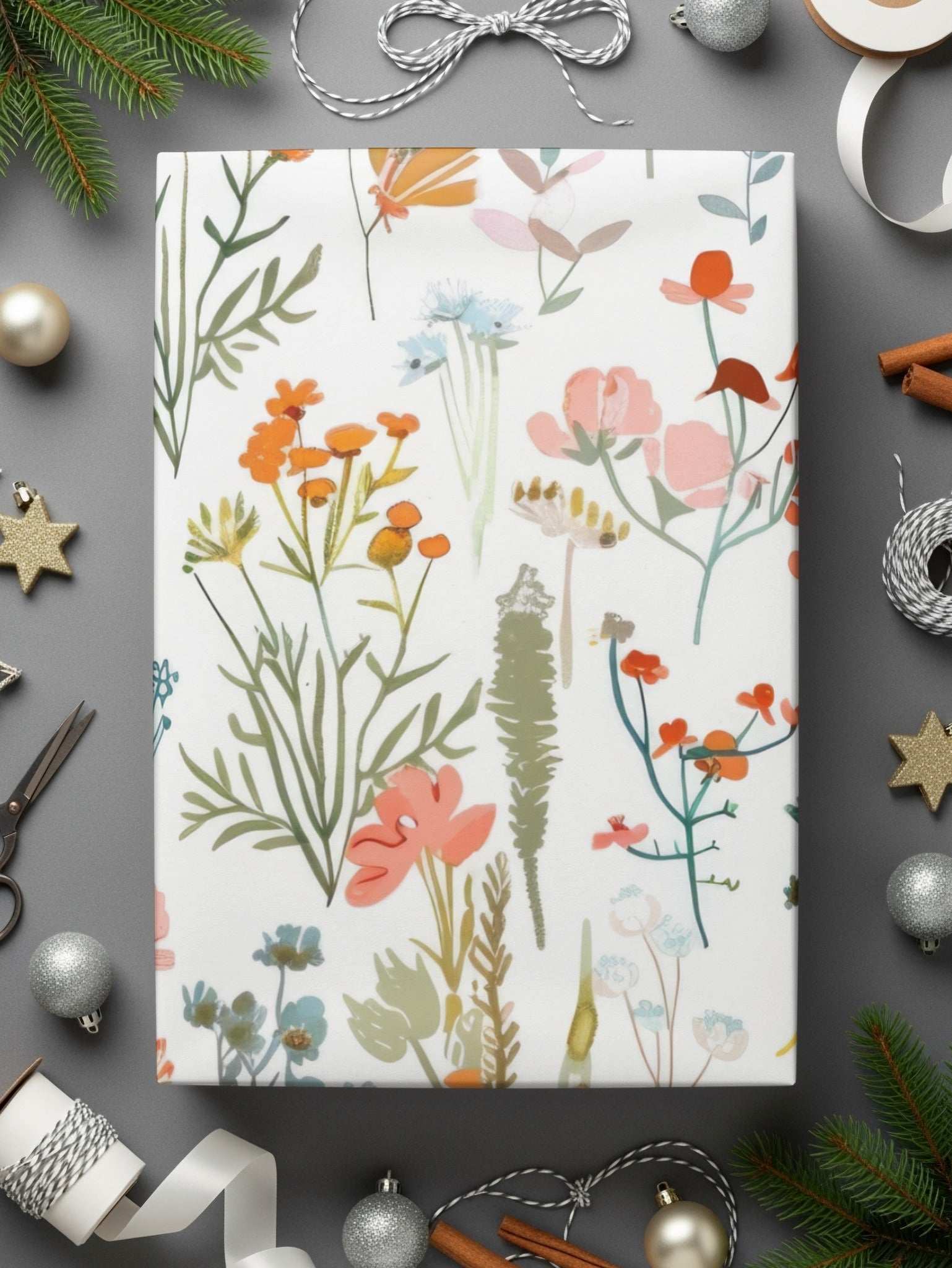 Orange Blush Boho Floral Pattern Spring Summer Digital - Moore and Mountain