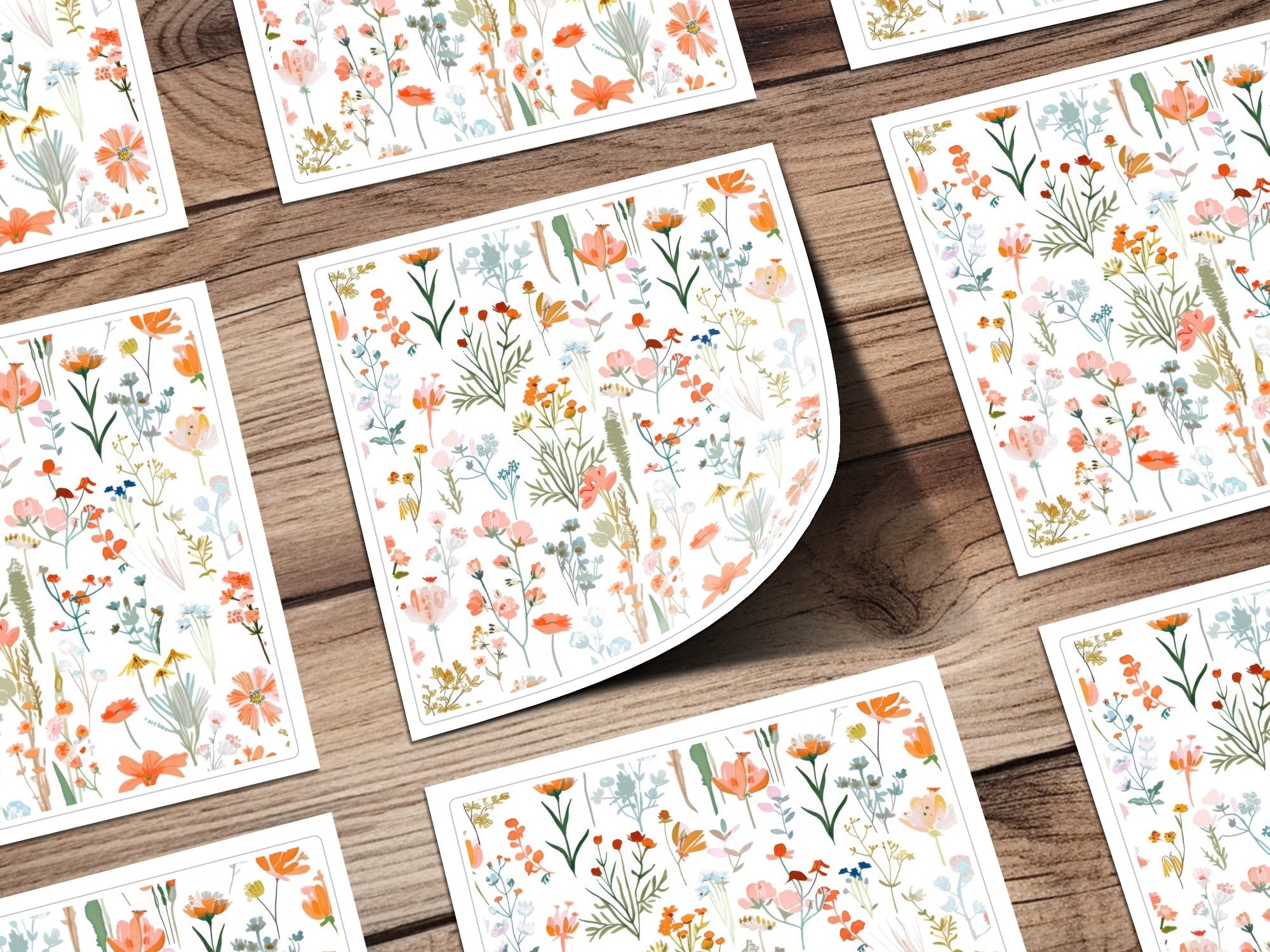 Orange Blush Boho Floral Pattern Spring Summer Digital - Moore and Mountain
