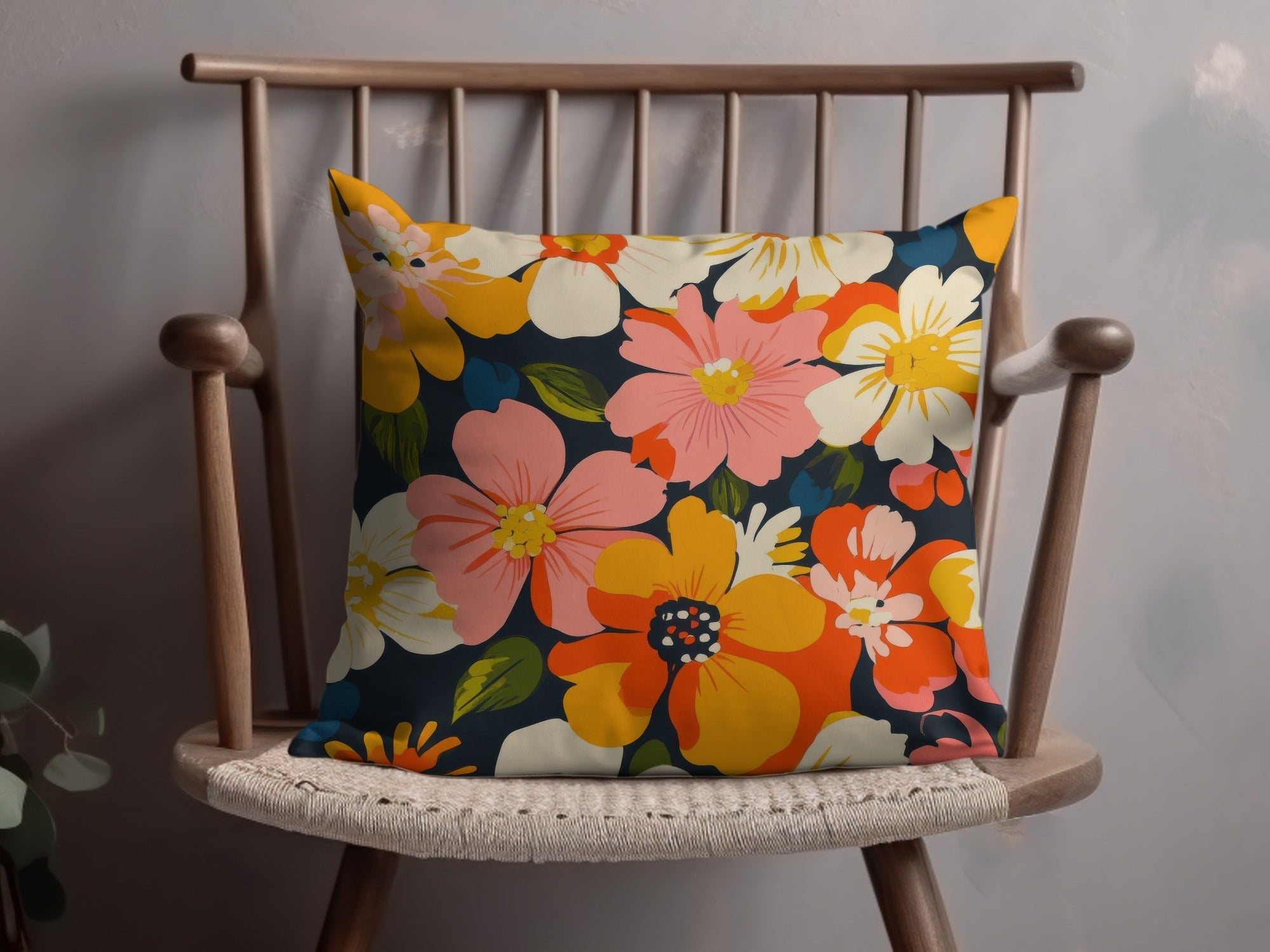 Orange Preppy Digital Paper, Groovy Floral Background, Seamless Retro Flowers, Floral Pattern, 60s Style, Trendy Print, Scrapbook Paper - Moore and Mountain