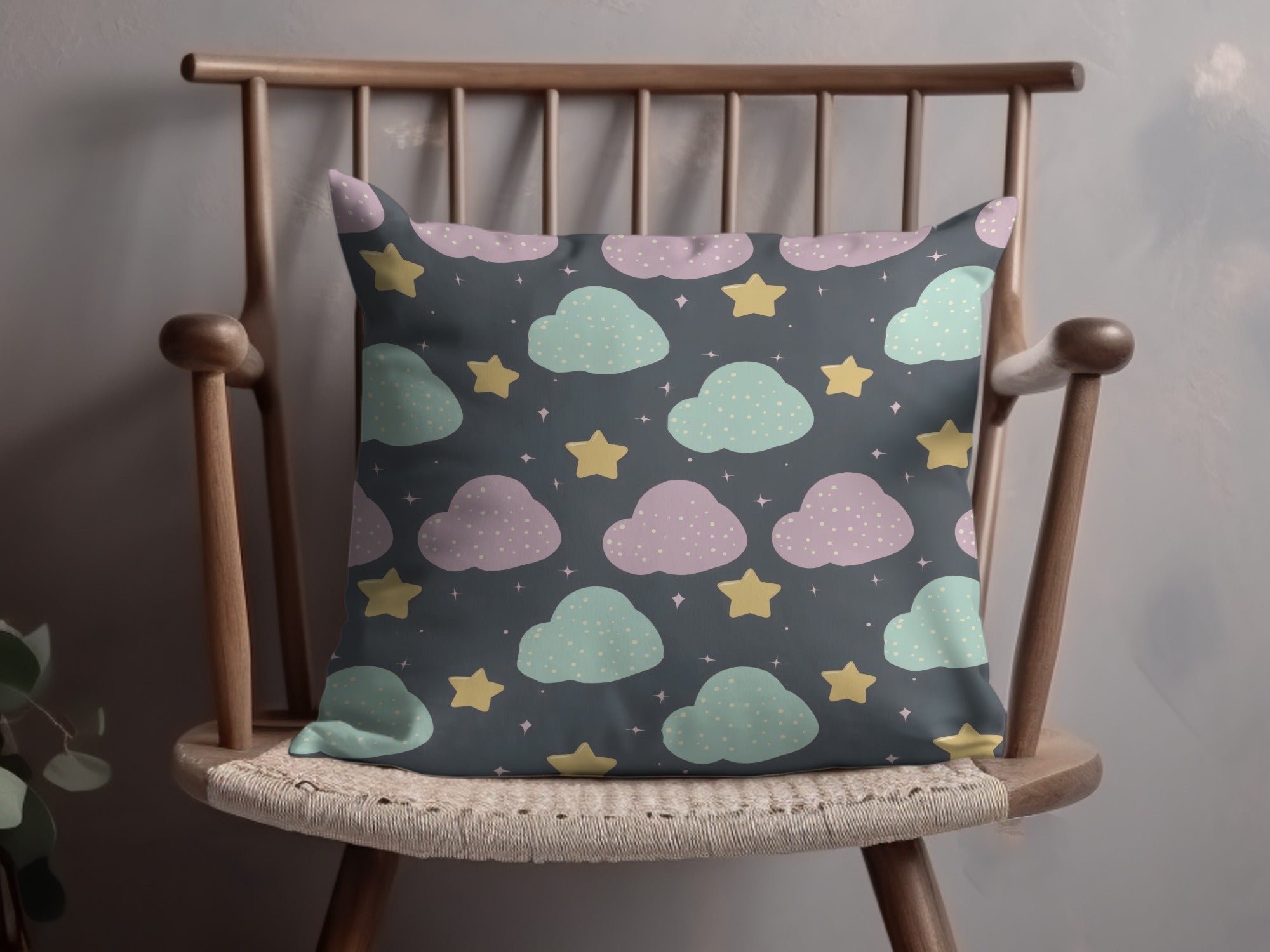 Pastel Clouds and Stars Digital Paper, Nursery Print, Baby Shower, Pattern for Boys and Girls, Cute Cloud Seamless Pattern, Dreamy Theme - Moore and Mountain