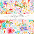 Pastel Ditsy Floral Seamless Pattern, Colorful Flower Digital Paper, Fabric Print Design, Spring Bloom Background, Scrapbooking Pattern Digital - Moore and Mountain