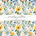Pastel Floral Watercolor Pattern Design Background Digital - Moore and Mountain