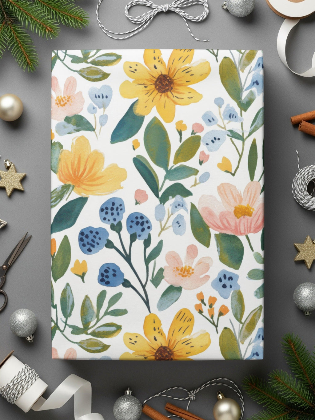 Pastel Floral Watercolor Pattern Design Background Digital - Moore and Mountain