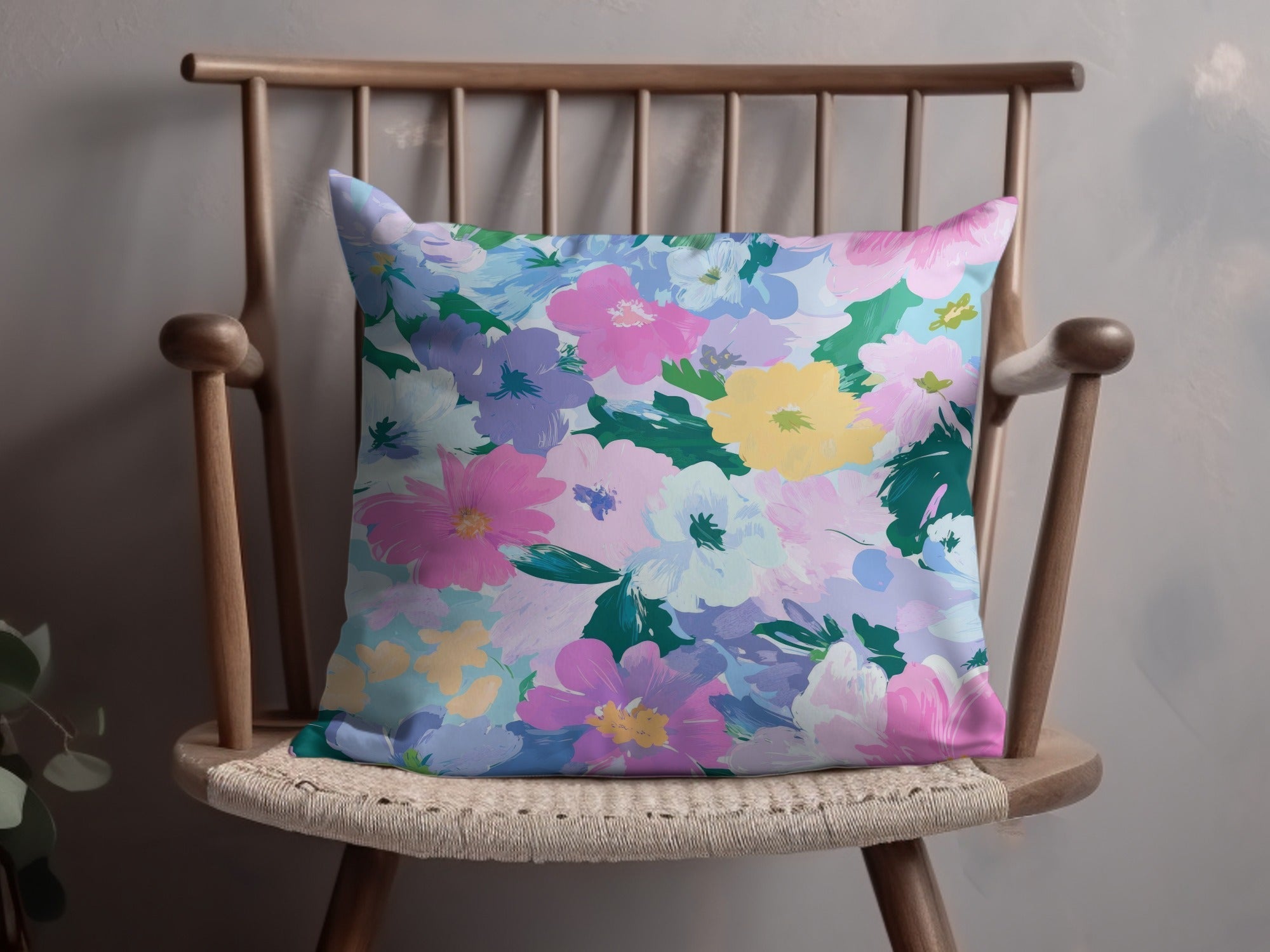 Pastel Watercolor Floral Digital Paper, Pink Purple Blue Flower Pattern, Spring Botanical Seamless - Moore and Mountain