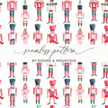 Pattern of Watercolor Nutcracker Figures Holiday Digital - Moore and Mountain